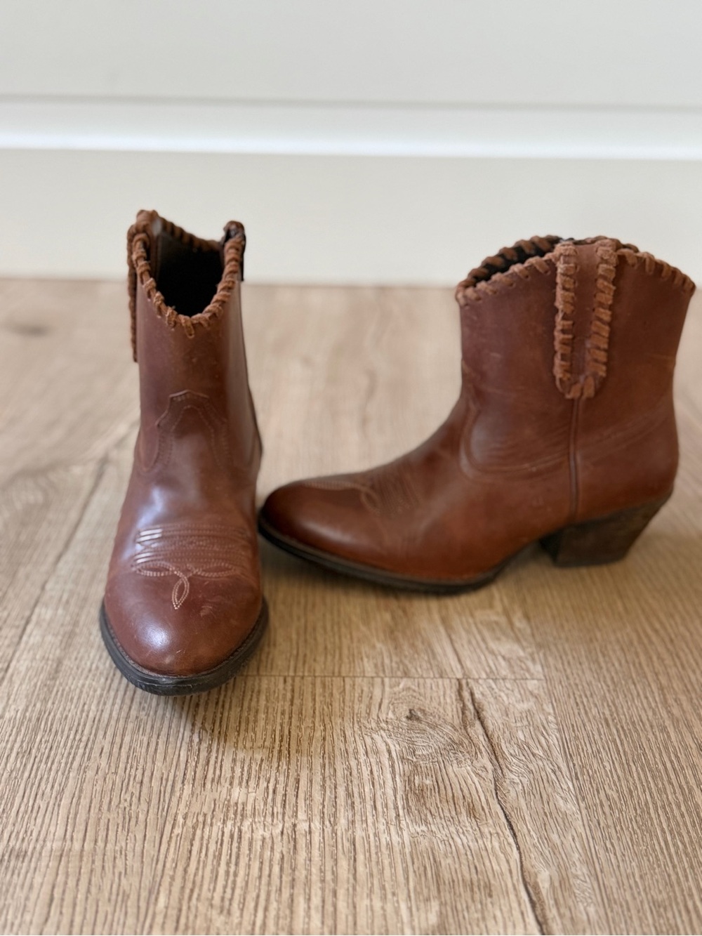 Shyanne Chestnut Brown Western Shortie Ankle Boots